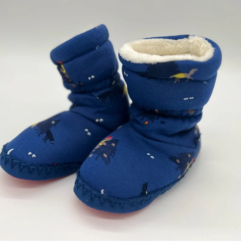 Joules Boy's Slipper Socks, Blue Woods Sz 11/12